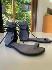 Ann Demeulemeester Grey Suede Lace Up Ankle S...