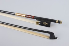 4/4 Violin Bow Carbon Fiber Braided Straight Pernambuco Level Natural Bow Hair