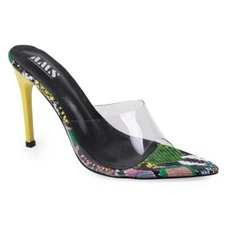 womens clear multi mule