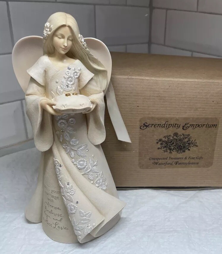 FOUNDATIONS Figurine WEDDING ANGEL MARRIAGE BLESSING 4058703 Enesco NEW