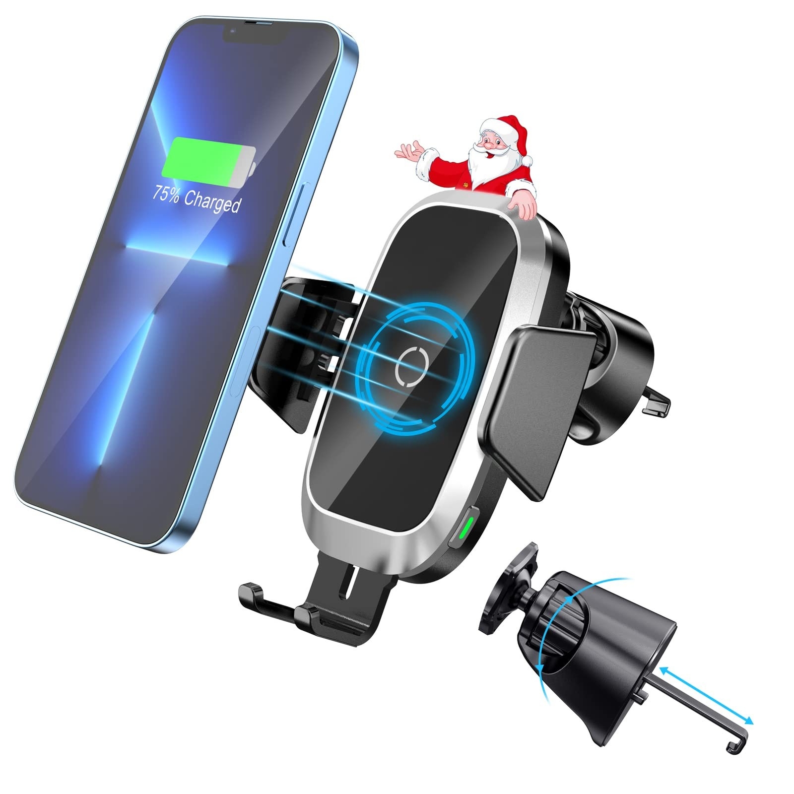 Aukvite Wireless Car Charger Mount with Fast Charging for Phones