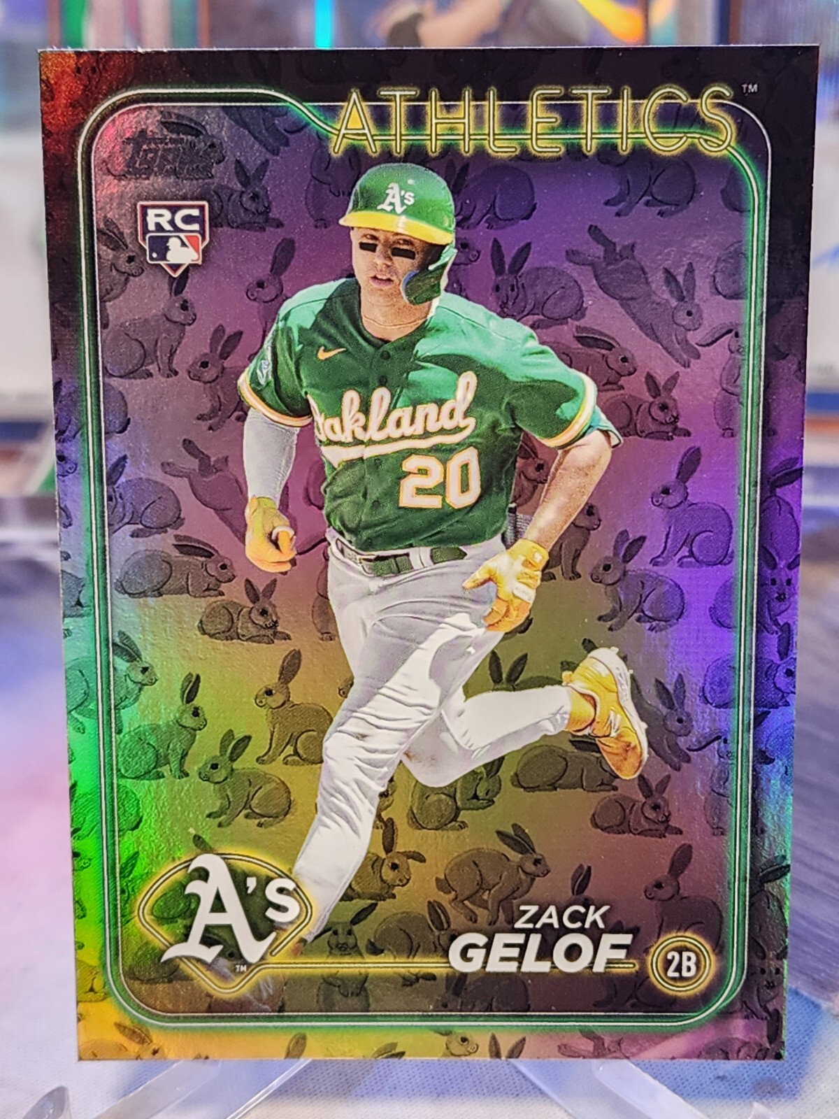 Zack Gelof 2024 Topps Series One Holiday Rabbits Parallel Rookie SSP #166