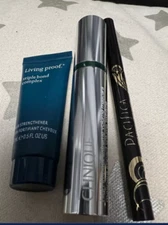 combo 5= 3pc 1-Clinique extreme bk masca 1 .4 oz /1-Living proof triple/ 1 Linen