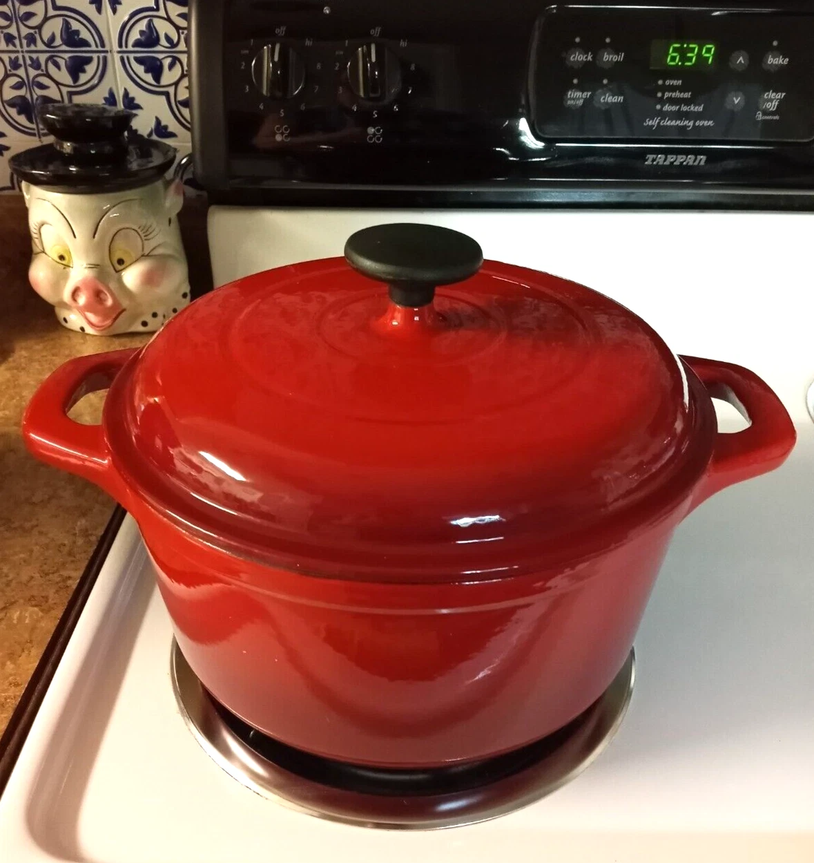Tramontina ENAMELED Cast Iron DUTCH OVEN 5 1/2 Qt RED OMBRE Pot & Lid FAST SHIP