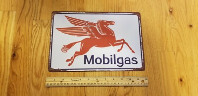 Retro Mobil Metal Sign Art Exxon Mobil Reproduction Tin Shop Gas