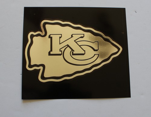 Licensed NFL Vinyl Window Decal Kansas City Chiefs Arrowhead Logo Chrome - Picture 4 of 5
