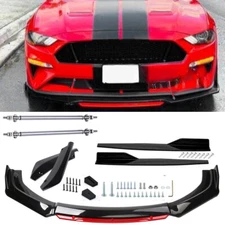 For Ford Mustang GT 2 Front Bumper Lip Spoiler Diffuser+Side Skirts+Rear Lip