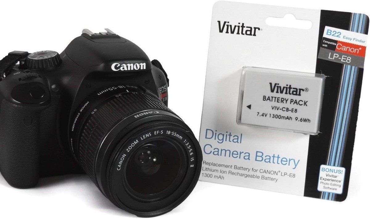 SEYRLMK Lot De 2 Batteries LP-E8 7.4V 1800mAh - Compatibles Canon EOS 700D 650D 600D 550D T2i T3i
