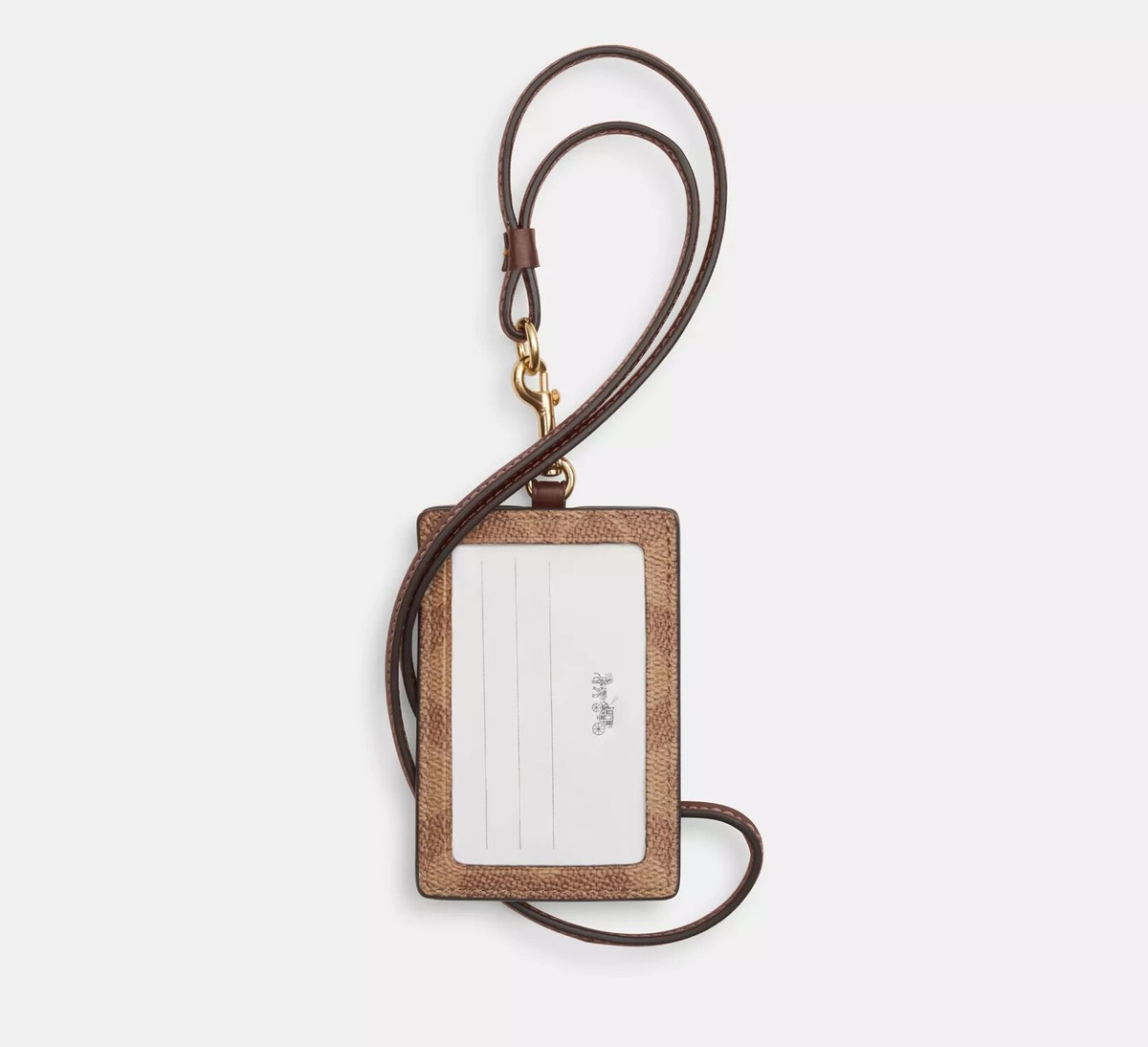COACH Outlet ID Lanyard Signature Canvas CZ285 Tan/Brown | eBay