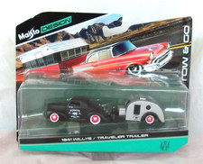 New Maisto Design Tow And Go 1941 Willys Traveler Trailer Black And Gray New Maisto Design Tow And Go 1941 Willys Traveler Trailer Black And Gray
