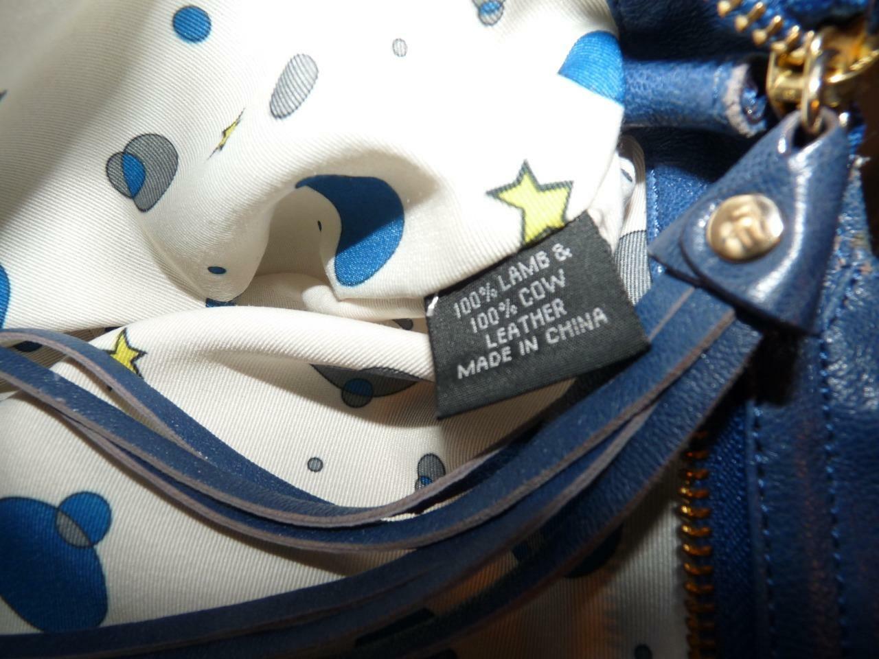 Tre Vero Beautiful Blue Leather 2 Way Carry Purse - image 6