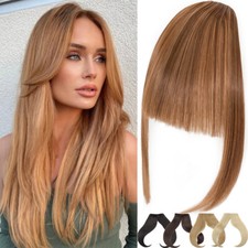One Piece Mid-part Bangs French Side Fringe Real As Human Hair Clip Extensions
