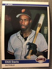 1984 Fleer Chili Davis 2nd Year Baseball Card #370 Giants OF Fair Stained O/C