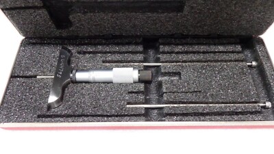 One Starrett 440 Depth Micrometer Set 0'' To 3'' Starrett Model 440, Depth Gauge