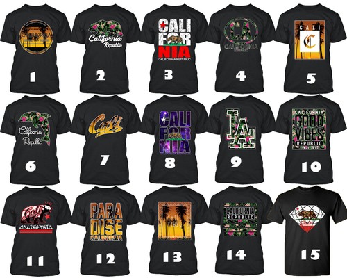 CALIFORNIA TSHIRTS Man UNISEX Cali Life Shirt MULTI DESIGNS California Republic - Picture 2 of 18