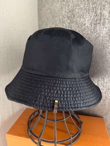 Louis Vuitton Bob Hat Monogram M76720 Reversible Size 58 Brown Black 4335AK - Picture 5 of 9