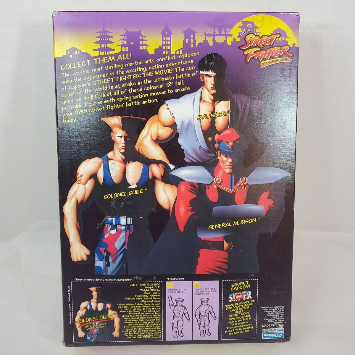 Hasbro Street Fighter Colonel Guile Special Forces Commander Toy Sealed  1993