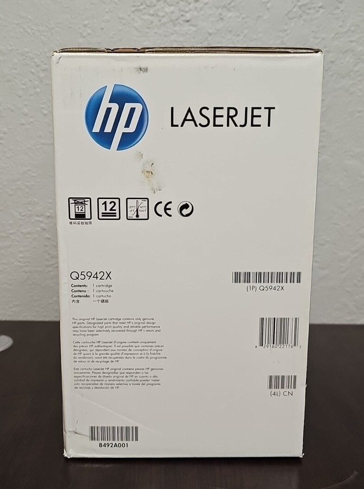 Genuine HP 42X Black Toner Cartridge High Capacity Q5942X - Sealed ...