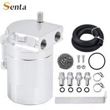 Oil Catch Can Kit Reservoir Baffled Tank with Breather Filter Universal Aluminum
