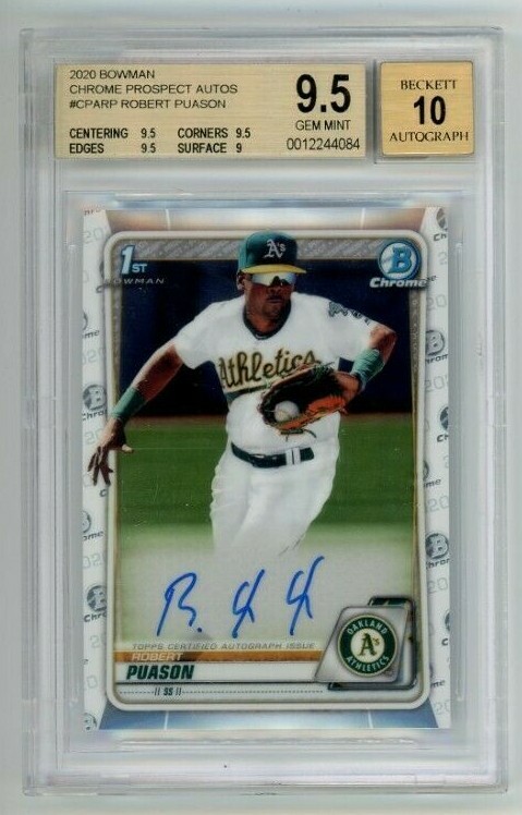 2020 BOWMAN CHROME PROSPECT ROBERT PUASON AUTO #CPARP BGS 9.5