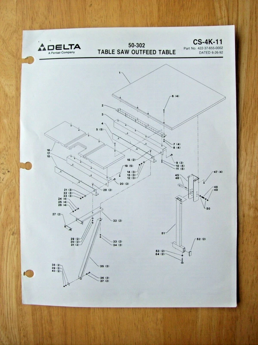 Delta 2024 outfeed table