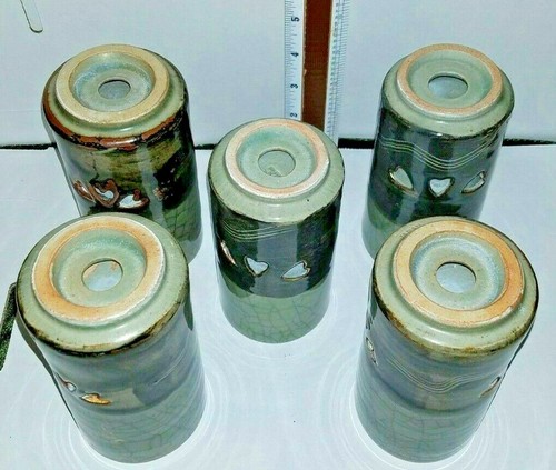 5 Soma Ware Somayaki Otagiri Double Wall Crackle Gold Horse Heart Tumbler Cups  - Picture 8 of 8