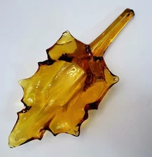 Amber Art Glass Table Flower Vtg 1970 Pilgrim Glass Ash Tray  Ring Dish Sm Chip 