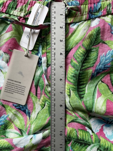 Nuevo Tommy Bahama Mujer L Floral Lino Pantalones Pierna Ancha Cintura Elástica Boho Playa - Imagen 6 de 9