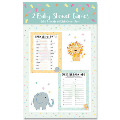 Babyparty Spiel Tiere und Babyname Rennen Party Spaß bereit zum Knallen