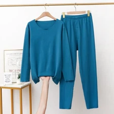 Mens Thermal Underwear Set Open Fly Design Long Johns Base Layer Top & Bottoms