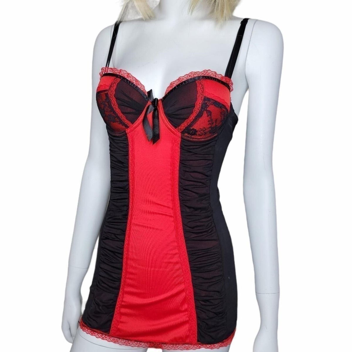 red and black lingerie dress Ladies Girls Sexy Lace Chemise Black Red, with G-string, Lingerie Night dress UK