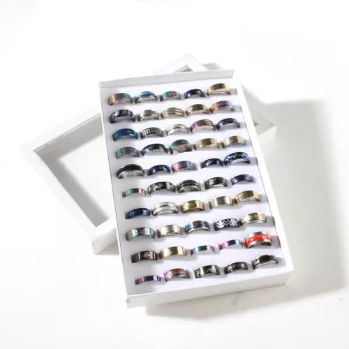50pcs Stainless Steel Rings Wholesale Men Women Fashion Jewelry Ring lot