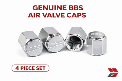 BBS Genuine Air Valve Caps Japanese Repair Parts Set of 4 Silver P5615011 JDM