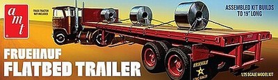AMT Fruehauf Flatbed Trailer - Plastic Model Vehicle Kit - 1/25 Scale - #1399