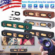 Retro Bluetooth Speaker Portable Mini Wireless Sound Bar TF/USB/AUX/FM for PC