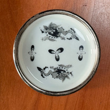 Meissen Porzellan Untersetzer schwarzer Hofdrache 925er Silbermontur 1.Whl