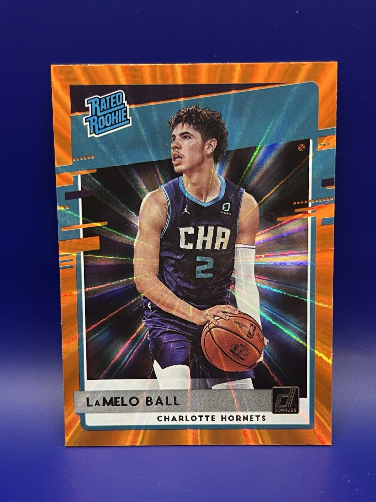 2020-21 Donruss LaMelo Ball Holo Orange Laser Rated Rookie RC #202 Hornets