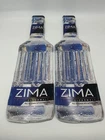 2 1993 Vintage ZIMA Malt Beverage Blue Black White Metal Tin Signs 30" x 8.5"