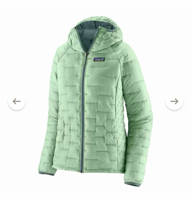 Patagonia Micro Puff Insulated Hoody Women's M Light Blue Lightweight Puffer