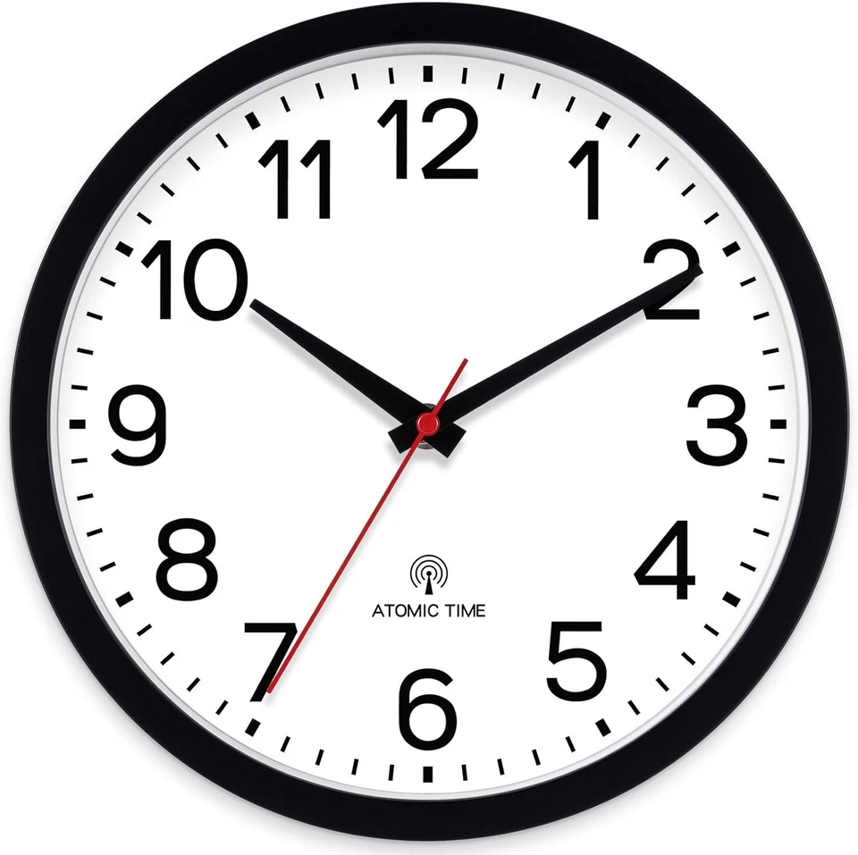 Modern 12 Inch Analog Atomic Clock - Battery-Powered for Accurate Time - Image 3 of 4