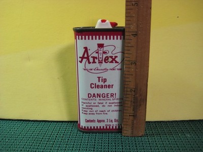 VINTAGE -- ARTEX -- TIP CLEANER -- 3 oz. CAN -- EMPTY -- PLASTIC TOP -- 72-A