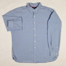 Ralph Lauren Oxford Shirt Mens XL Classic Blue Gingham Check Pony Button Down