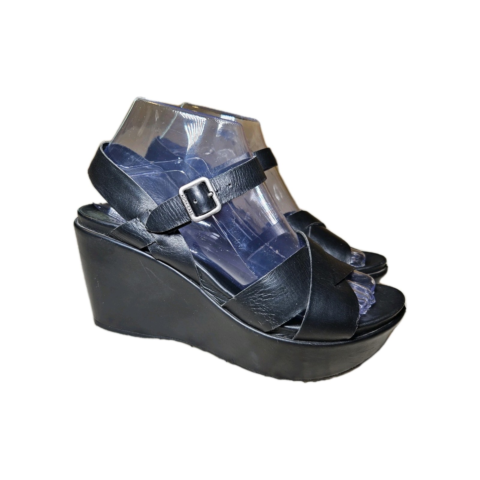 Kork-Ease Women's Ava 2.0 Black Wedge Sandals Size 7