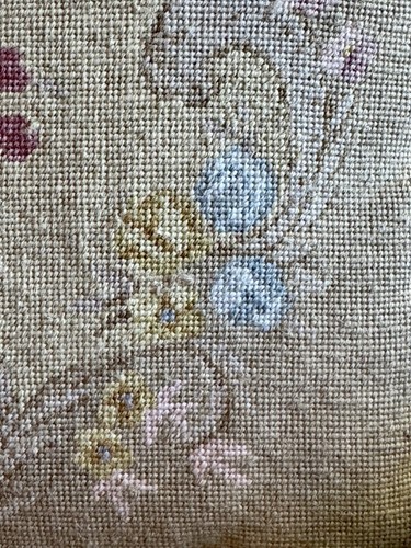 VTG Kathy Diddel 22” Aubusson Floral Needlepoint French Country Fringe Pillow - Picture 8 of 19
