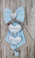 Fiocco Nascita Gemellare  Bimbi  nomi personalizzabili