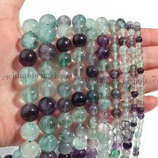 Natural Green Multicolor Fluorite Gemstone 4/6/8/10/12mm Round Loose Beads 15''