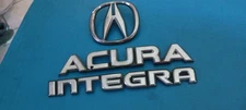 ACURA INTEGRA REAR TAIL LIFT GATE HATCH 1990-1993  EMBLEMS CHROME SET OEM USED 