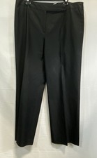 Escada Women's Vintage Y2K Black Cotton Blend Wide Leg Trousers Pants Sz 46