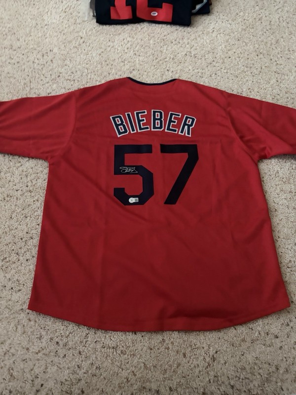 Shane Bieber Signed Cleveland Indians Authentic Autographed  Jersey Beckett