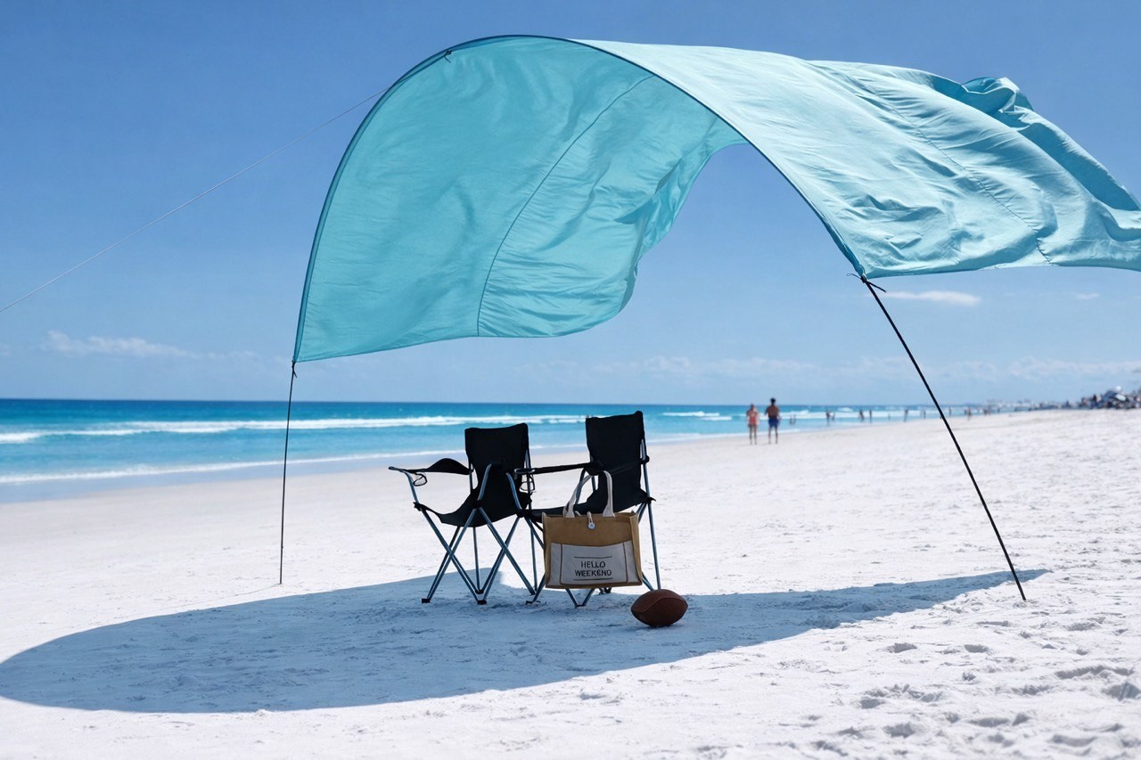 SANDSHOCK Wind Powered Beach Canopy Sun Shelter Lightweight Portable Shade